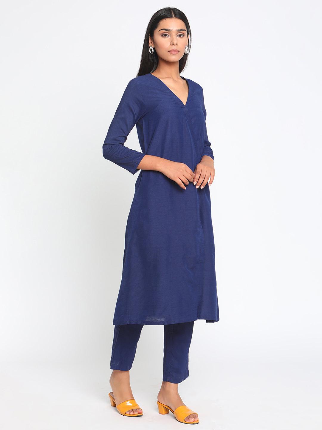 Blue Silk Angrakha Set - trueBrowns