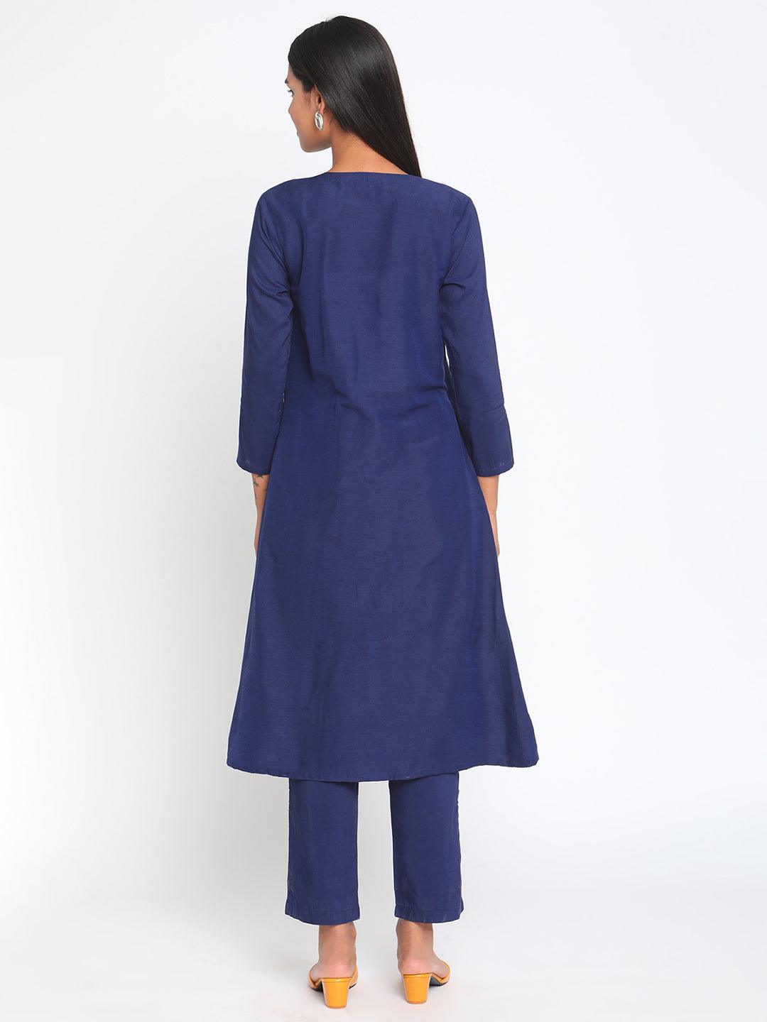 Blue Silk Angrakha Set - trueBrowns