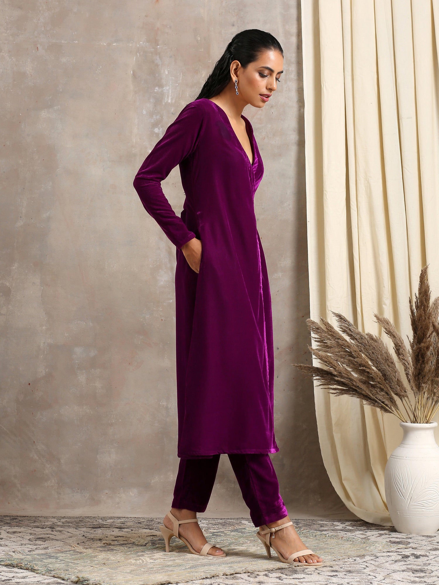 Wine Velvet Angrakha - trueBrowns