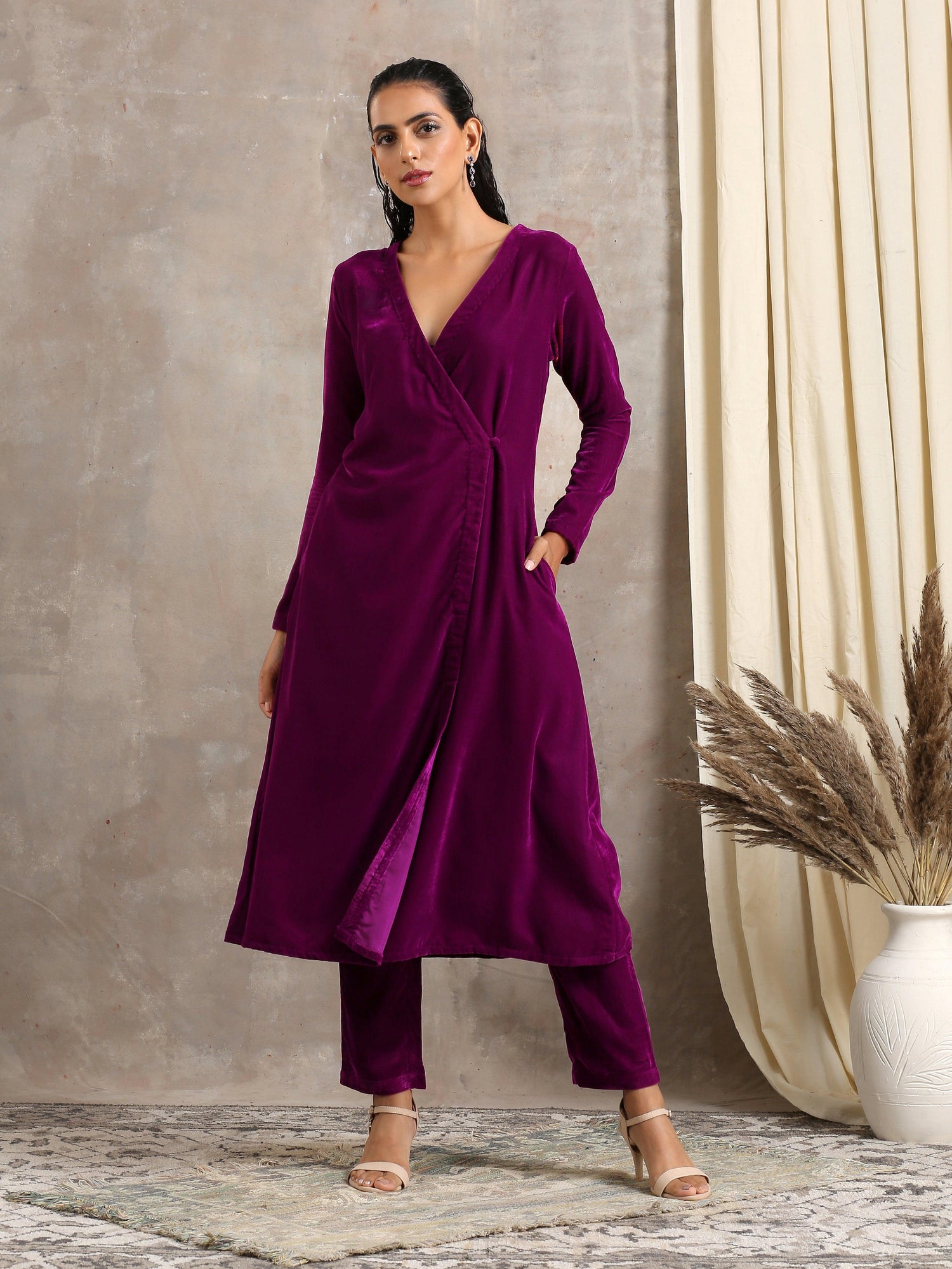 Wine Velvet Angrakha - trueBrowns