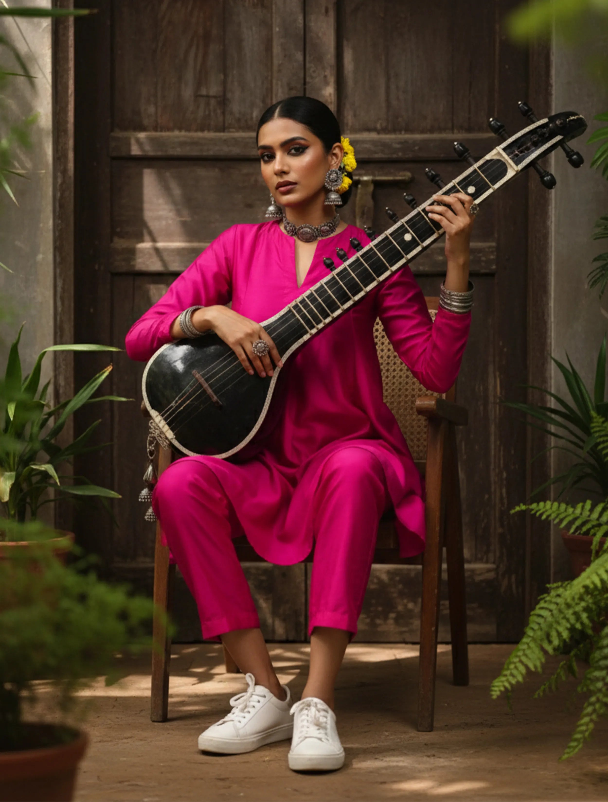 trueBrowns Pink Silk Co-ord Set