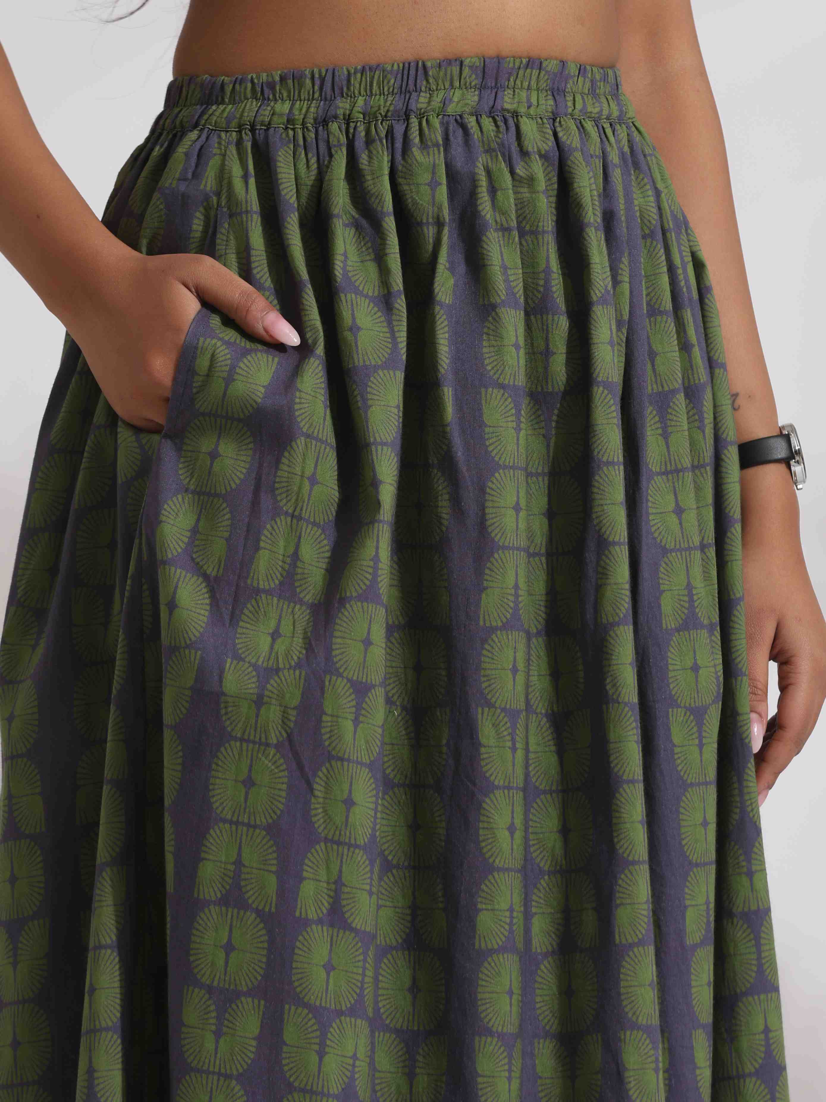 trueBrowns Grey Cotton Skirt Co-ord Set