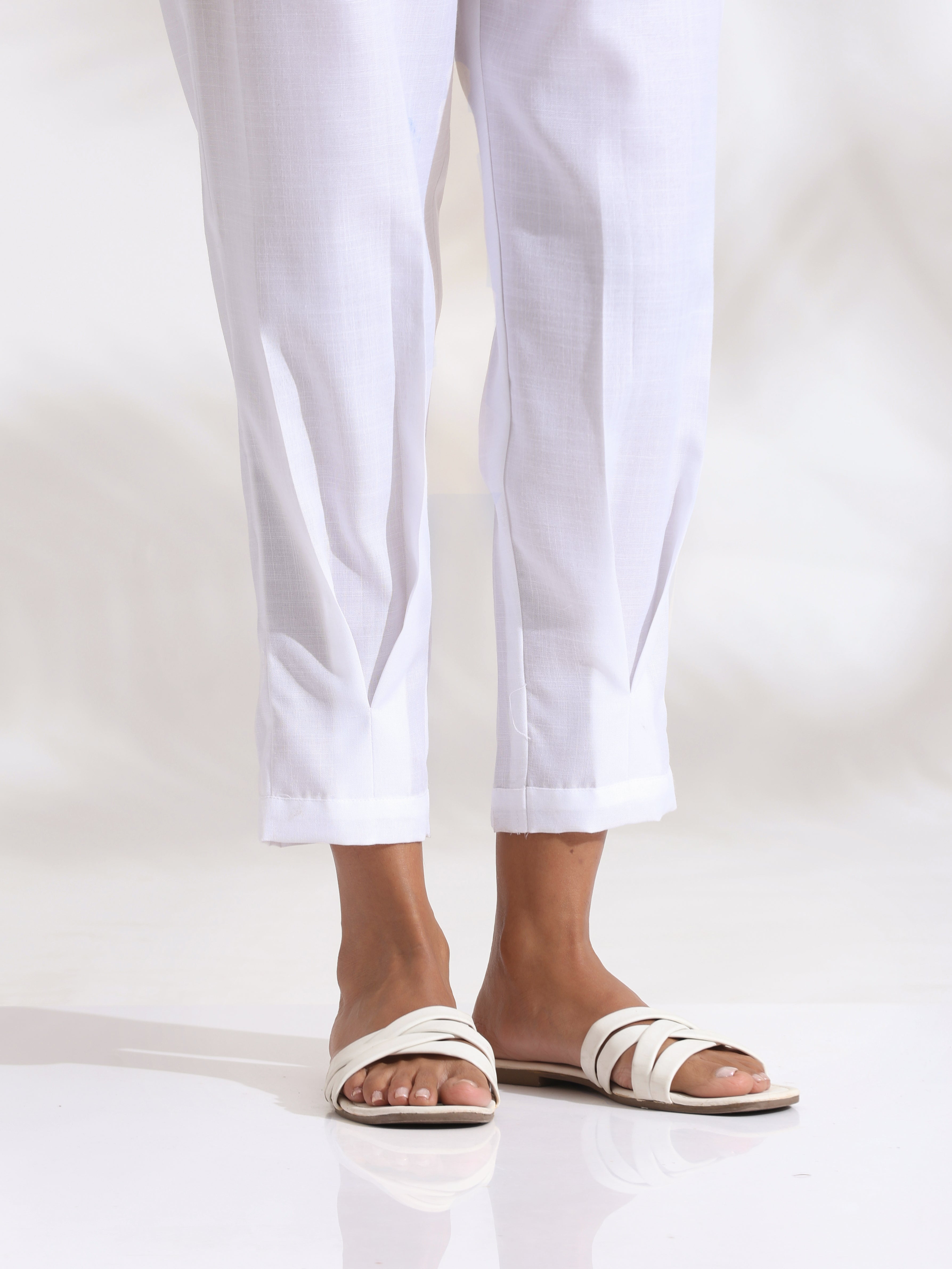 trueBrowns White Slub Co-ord Set
