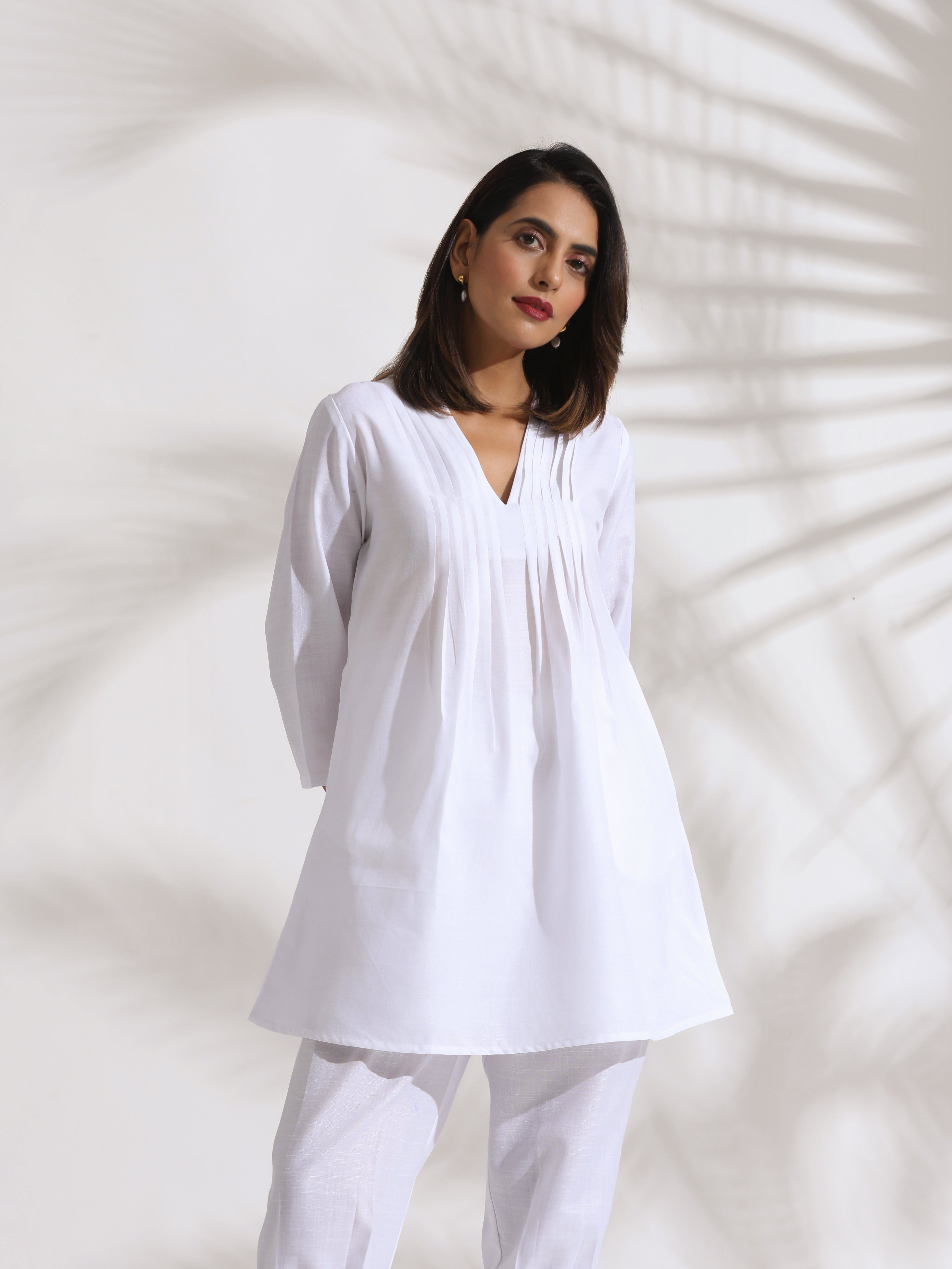 trueBrowns White Slub Co-ord Set
