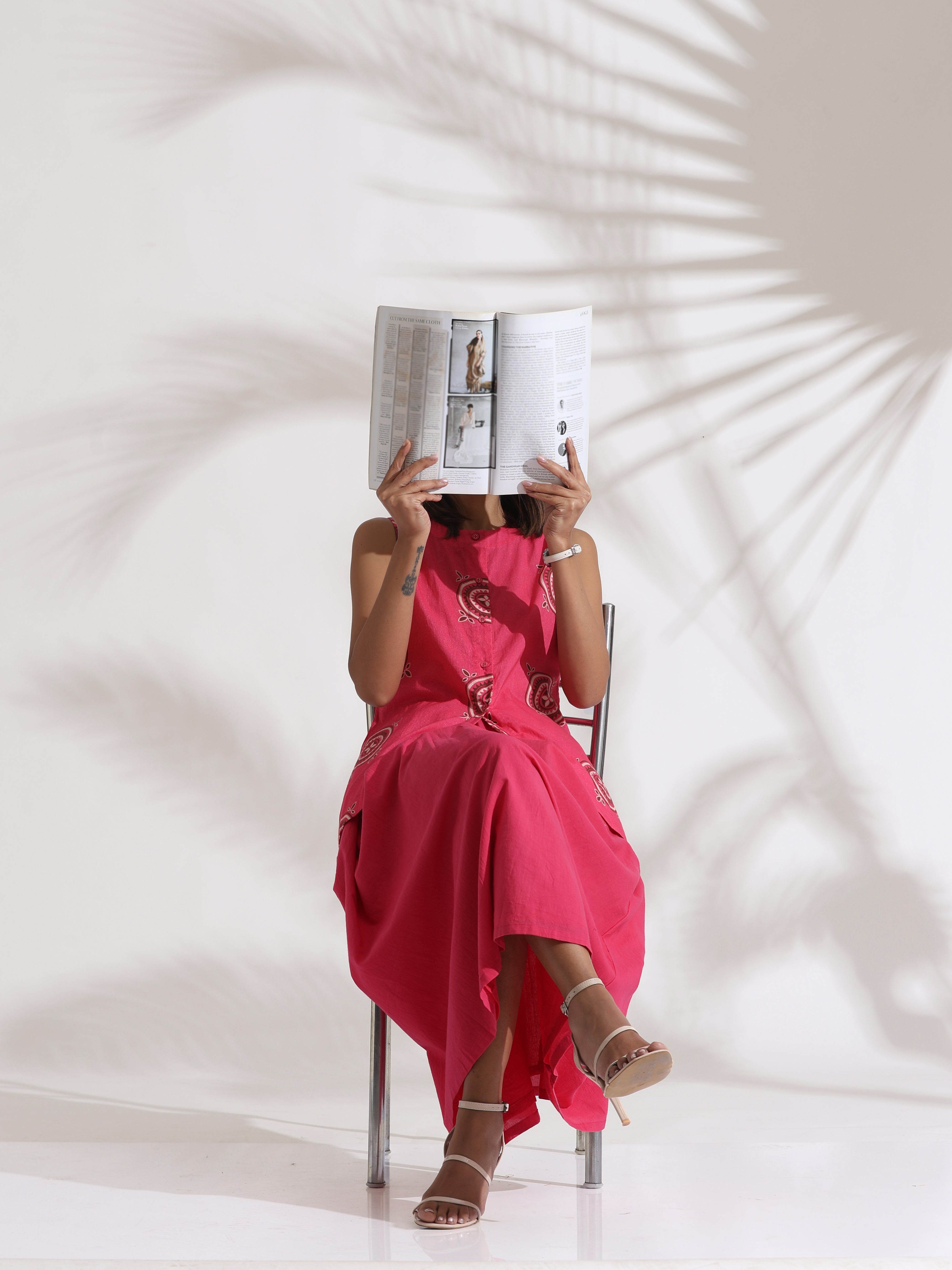 trueBrowns Pink Cotton Skirt Co-ord Set