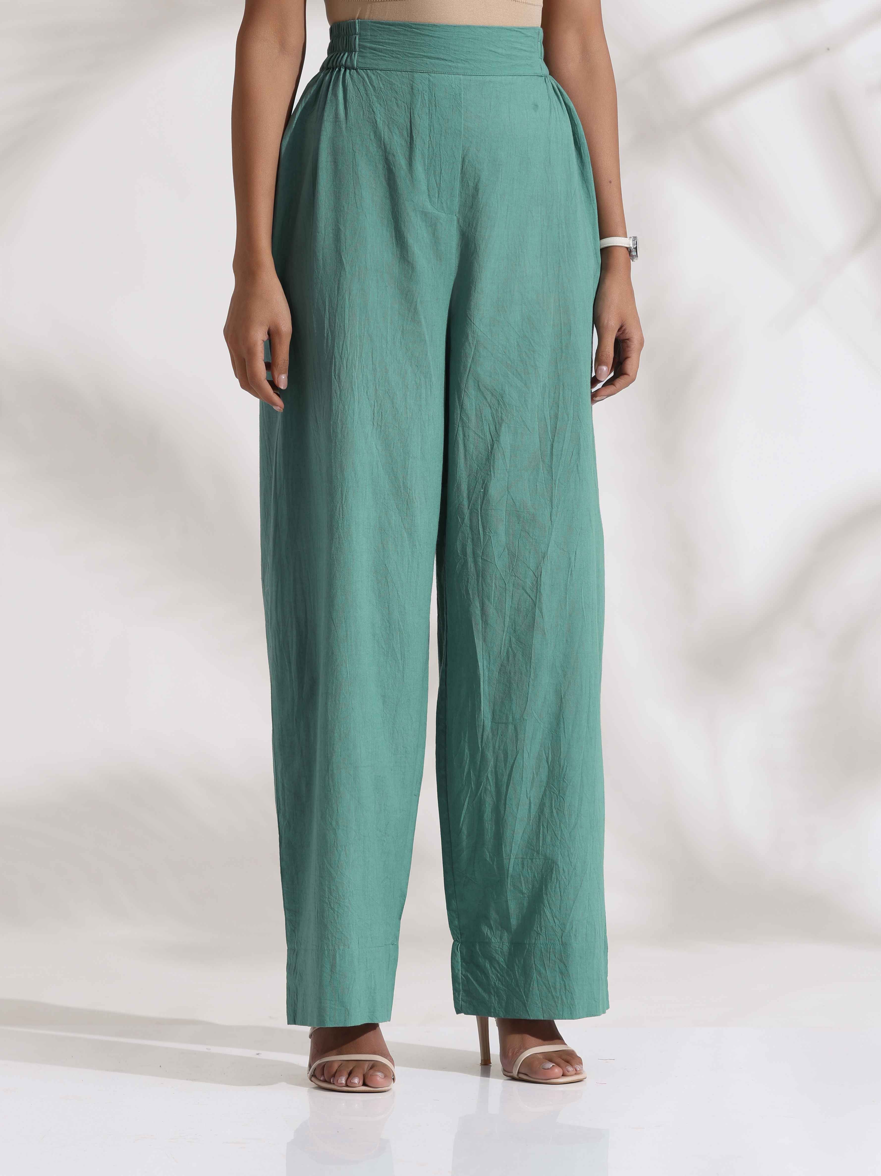 trueBrowns Green Cotton Print  Jacket Top Co-ord Set