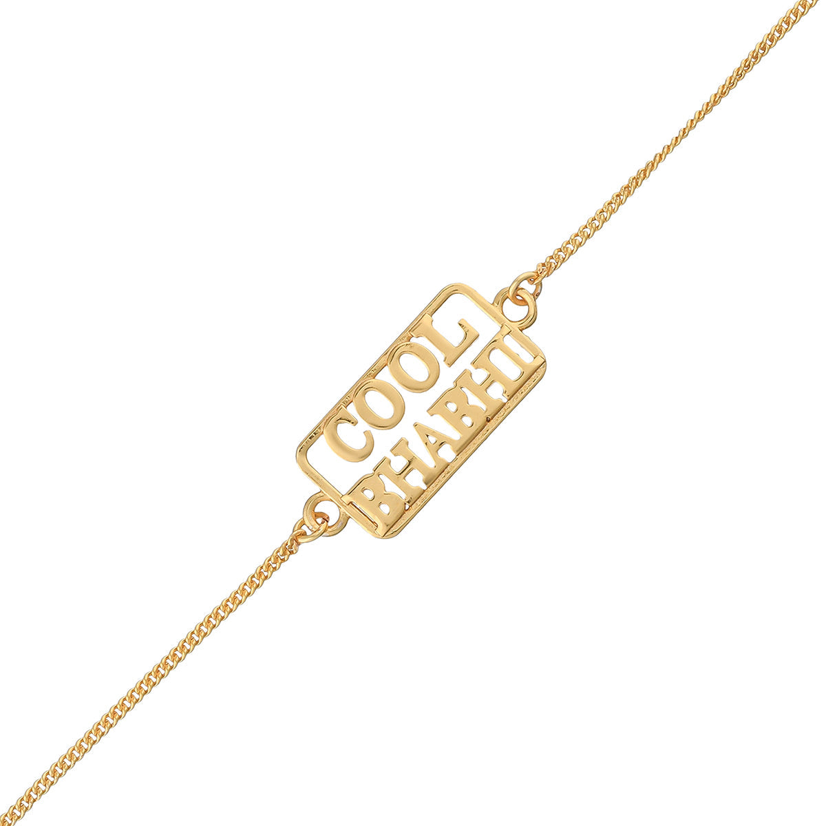 trueBrowns Stylish Gold Plated Cool Bhabhi Bracelet Rakhi