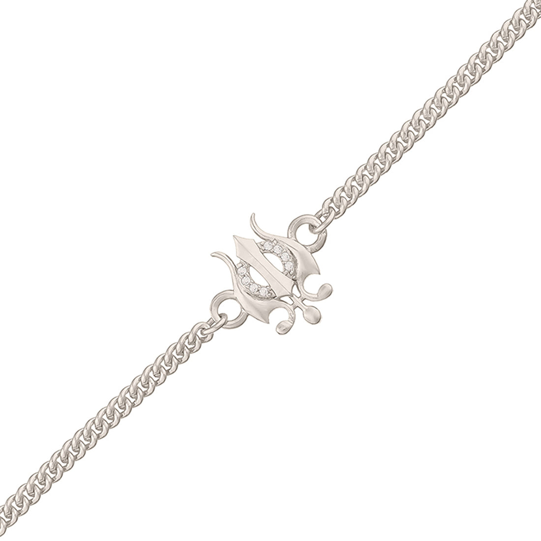 trueBrowns Trishul Silver Tone Bracelet Rakhi