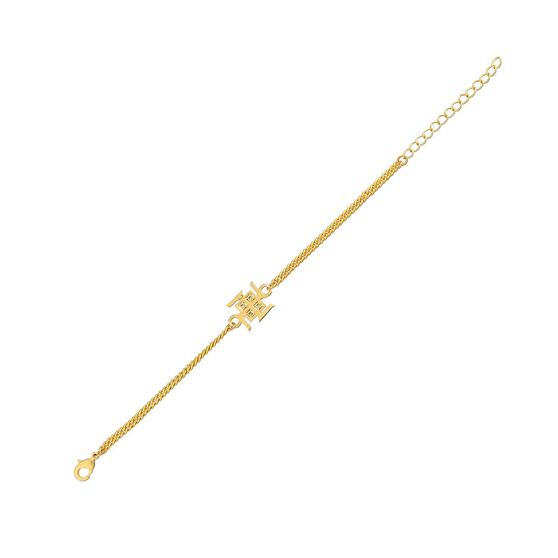 trueBrowns Auspicious Swastik Gold Plated Bracelet Style Rakhi