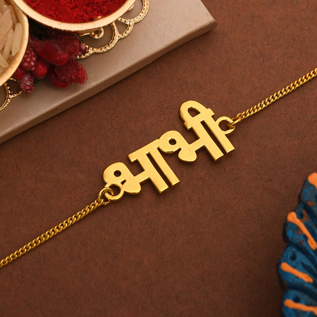 trueBrowns Special Bracelet Style Gold Tone Bhabhi Rakhi
