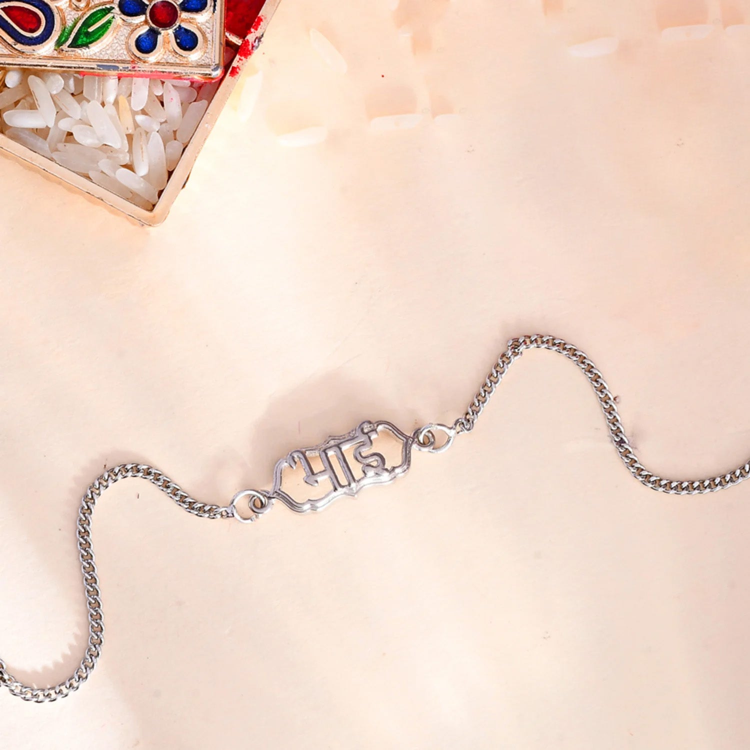 trueBrowns Sterling Silver "Bhai" Inscribed Rakhi