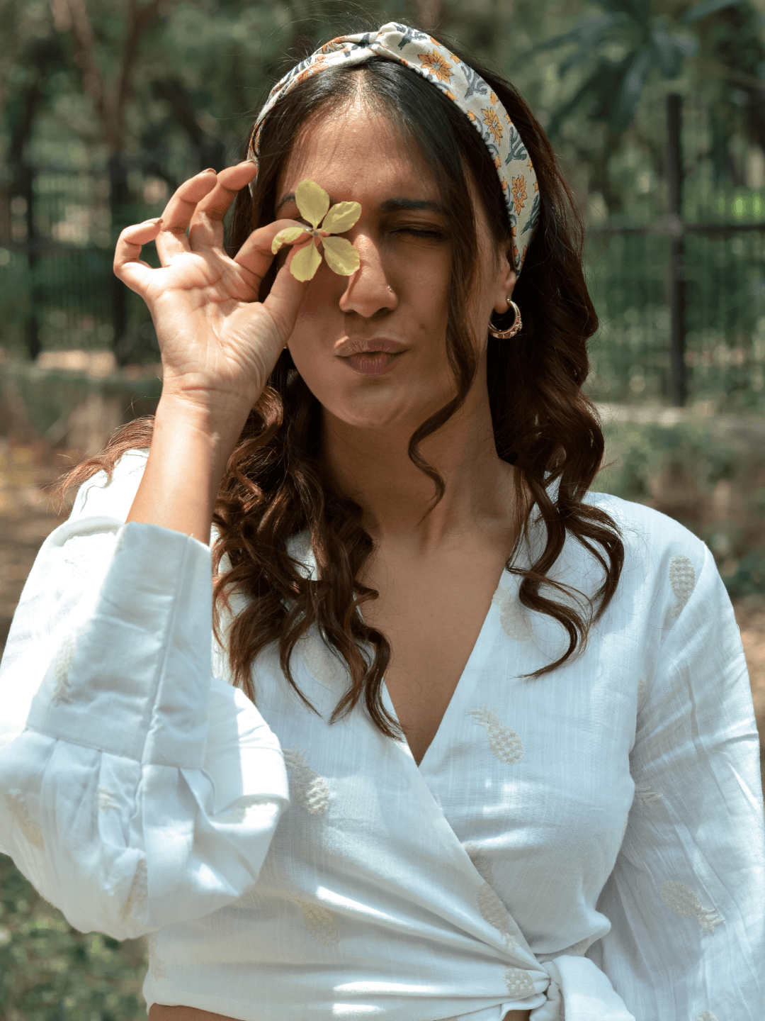 Light Sage Cotton Block Print Bandana - trueBrowns