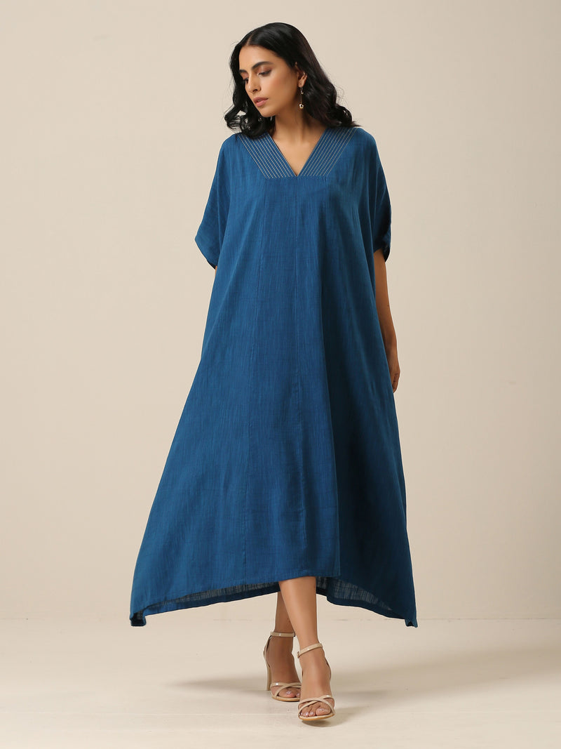 Classic Blue Panel Kaftan dress