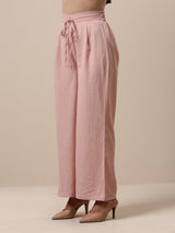 Cotton Rose Pink High Waist Pant - trueBrowns