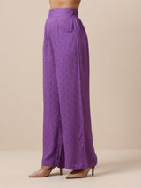 Cotton Purple Weave High Waist Pant - trueBrowns