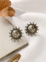 Silver-Plated Mandapa Stud Earrings
