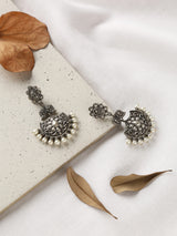 Silver-Plated Contemporary Chandbalis Earrings