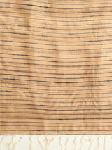 Striped Handwoven Pure Tussar Silk Stole - trueBrowns