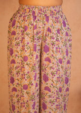 Purple Hand Block Printed High Waist Pant - trueBrowns