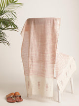 Pink Handwoven Organic Kala Cotton Stole - trueBrowns