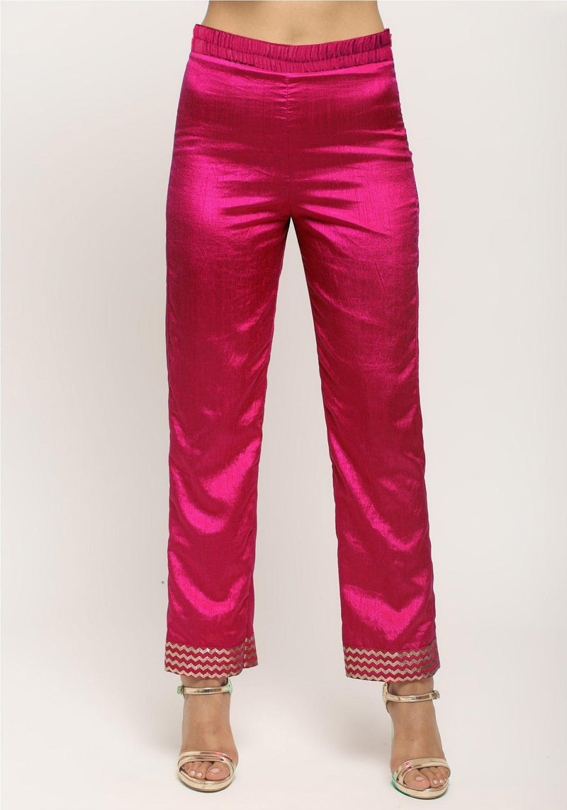 Pink Laced Kurta- Foil Pant - trueBrowns