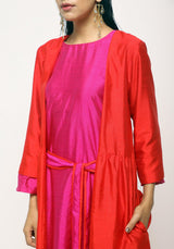 Orange Pink Silk Jacket - trueBrowns