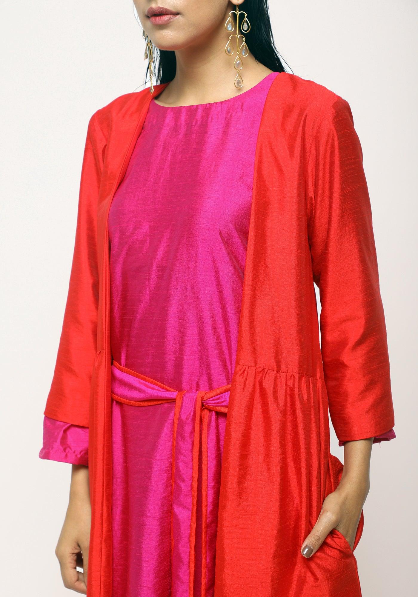 Orange Pink Jacket Dress Set - trueBrowns