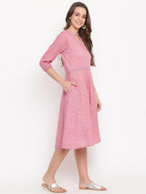 Pink Floral Dobby Lace Dress - trueBrowns