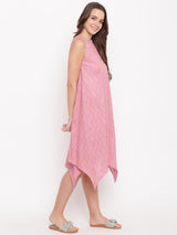 Pink Dobby Asymmetric Dress - trueBrowns