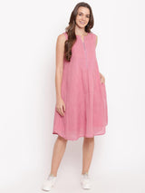 Pink Pin-Tucks Dress - trueBrowns