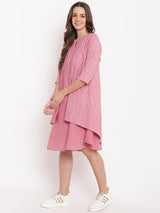 Pink Pin-Tucks Dress Reversible Jacket - trueBrowns