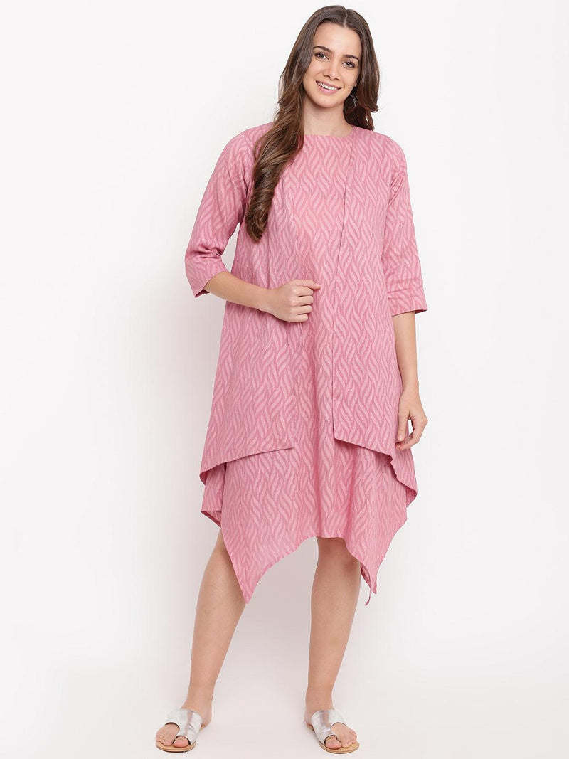 Pink Dobby Asymmetric Dress Reversible Jacket - trueBrowns