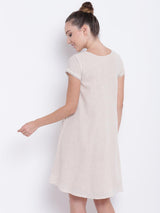Beige Pure Cotton Lace Dress - trueBrowns