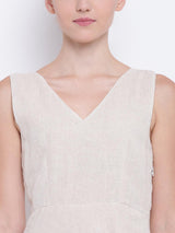 Beige Pure Cotton Asymmetric Dress - trueBrowns
