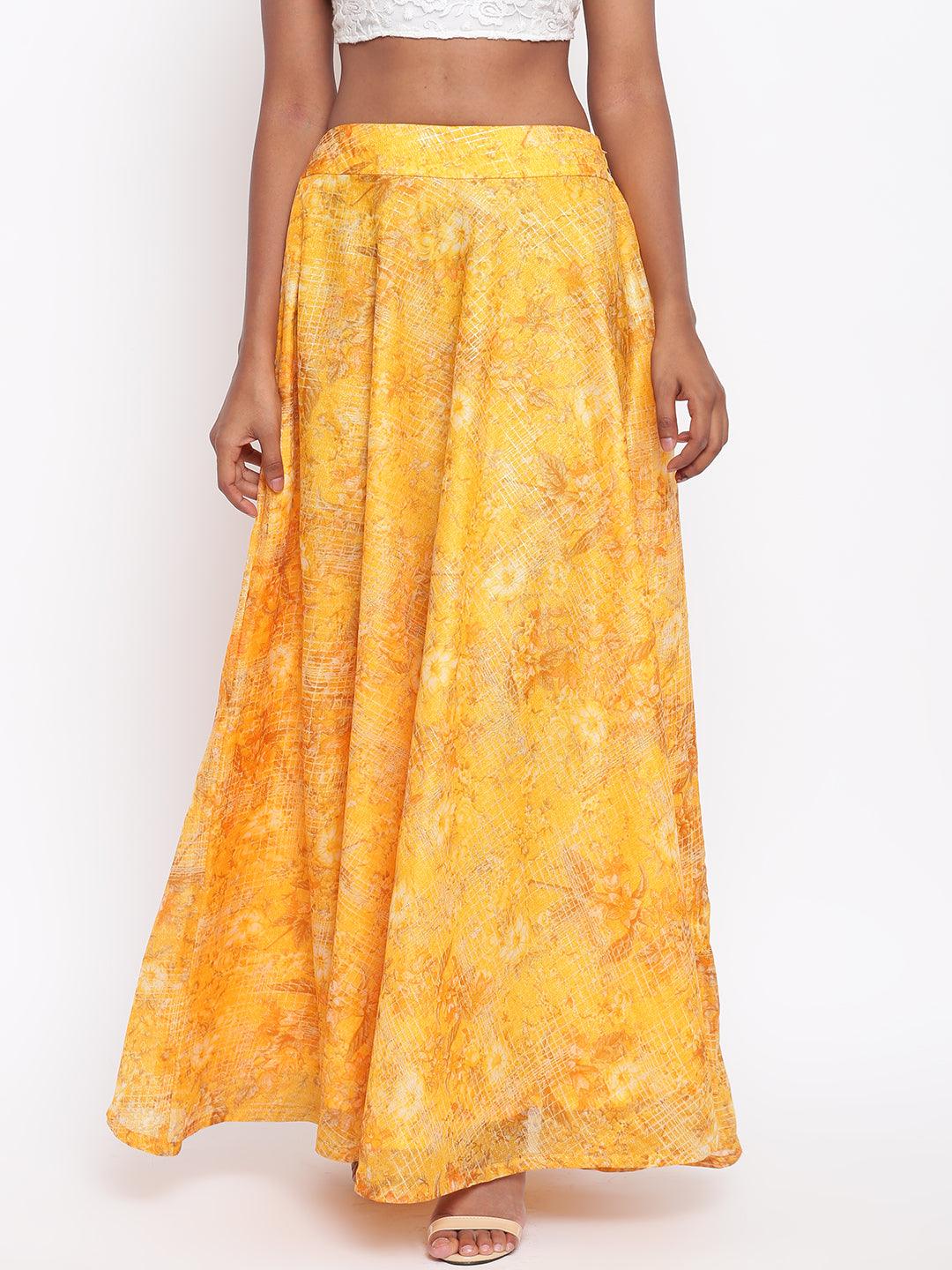 Yellow Foil Organza Skirt - trueBrowns