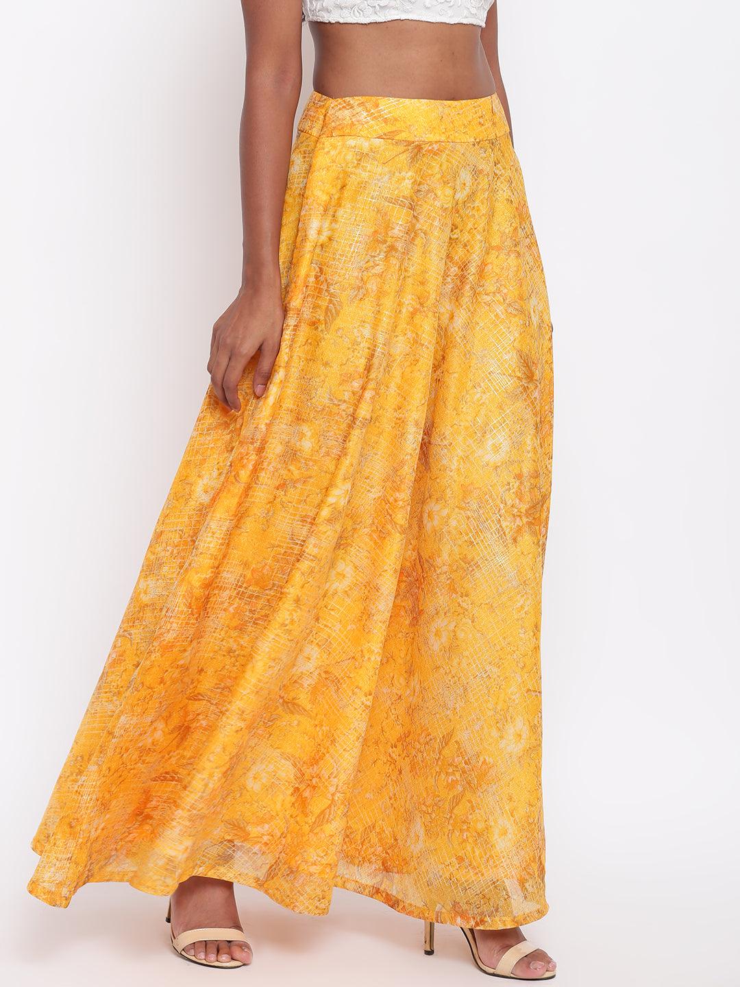 Yellow Foil Organza Skirt - trueBrowns