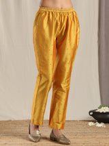 Yellow Silk Kurta Pant Set - trueBrowns