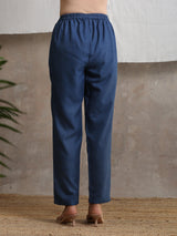 Cotton Linen Dark Blue Pant - trueBrowns